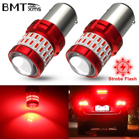 BMTxms 2PCS Strobe Flash 1157 P21 5W LED BAY15D Stop Lights T20 7443