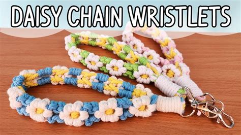 daisy chain macrame wristlet keychain tutorial macrame