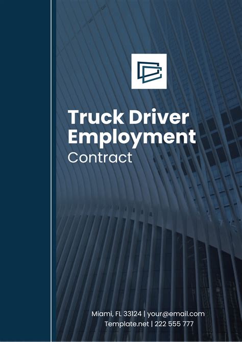 Truck Driver Employment Contract Template Edit Online And Download