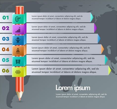 Infografías 3d coloridas en un diseño moderno sobre un fondo oscuro