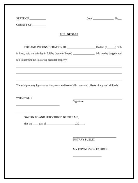 Printable Bill Of Sale Fill Out And Sign Online Dochub