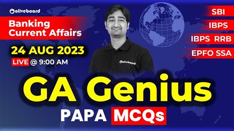 24 Aug 2023 GA Genius Banking Current Affairs PAPA MCQs SBI