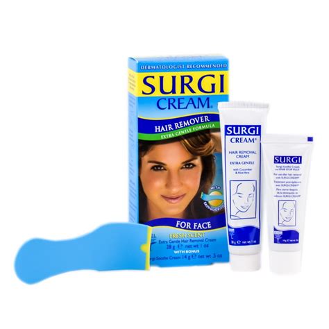 Surgi Cream Hair Remover For Face Extra Gentle - Pack of 1 with Sleek ...