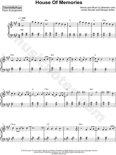 Tutorialsbyhugo House Of Memories Sheet Music Piano Solo In F Minor Download And Print