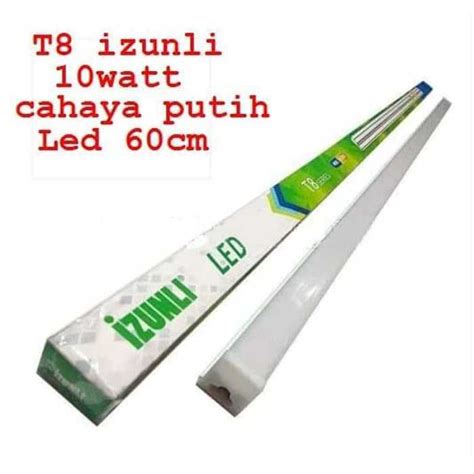 Jual Lampu TL T8 LED 10 Watt Putih Panjang 60cm IZUNLI IZL T8 10w Set