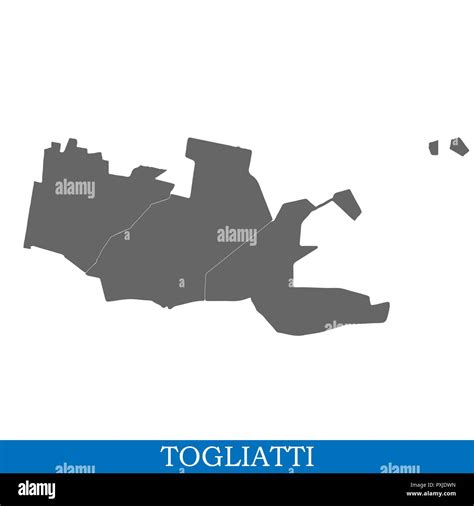 high quality map  tolyatti   city  russia  borders  districts stock vector image