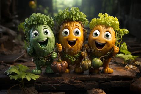 Adorable Animation Vegetable Characters On Rule Of Odds In Realistic