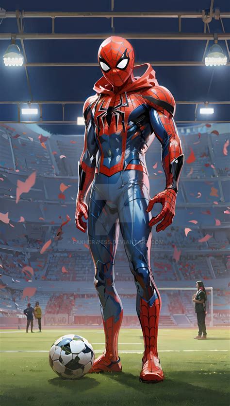 Spider-Man on the field football by Fakherwess on DeviantArt