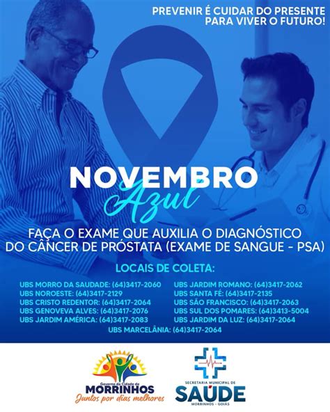 Campanha Novembro Azul Disponibiliza Exame De Sangue PSA Nas Unidades