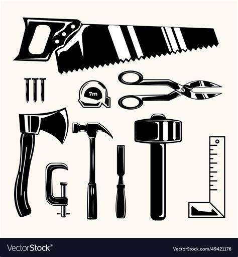 Carpenter tools art icons and graphics design Vector Image