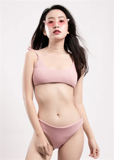 Eternal Summer Ribbed Bikini In Pink Dreamscaped