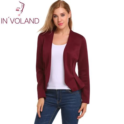 Women S V Neck Long Sleeve Open Front Slim Fit Casual Ol Blazer Jacket Height 175cm Bust 90cm