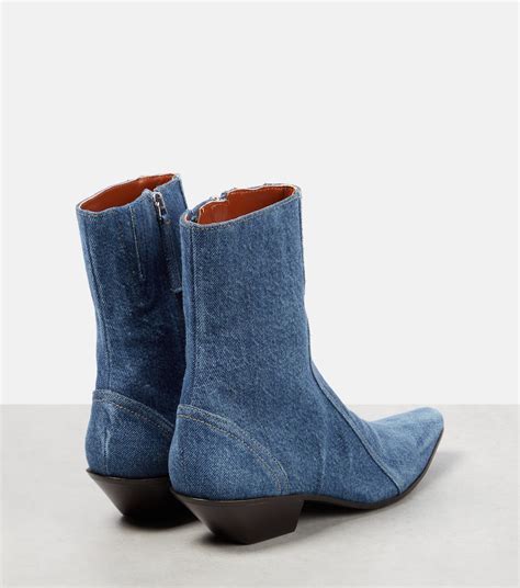 Denim Ankle Boots In Blue Acne Studios Mytheresa