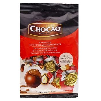 Vergani Chocаo with Hazelnut Filling Dark Chocolate Pralines 125g