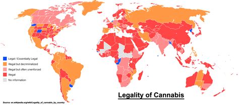 Mapa Del Estado Legal De La Marihuana En El Mundo InfogrÁfico