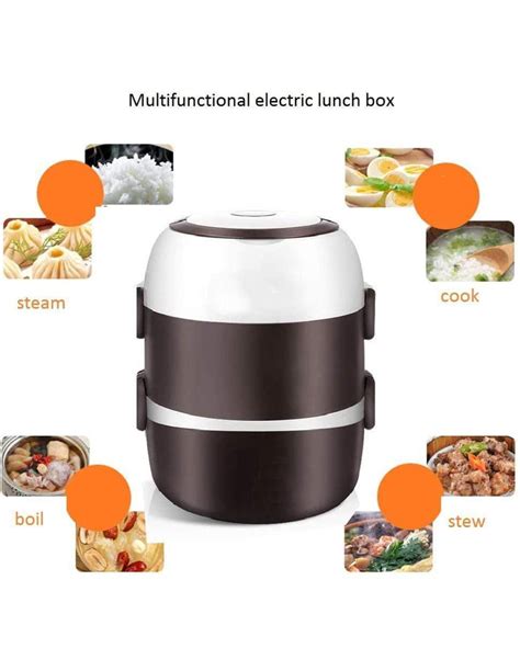 Boîte à repas isotherme chauffante électrique 3 niveaux 200w 2Litre