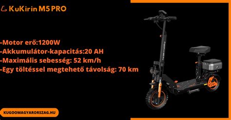 KuKirin M5 PRO - 1200 W 20 AH, e-roller - KugooMagyarország