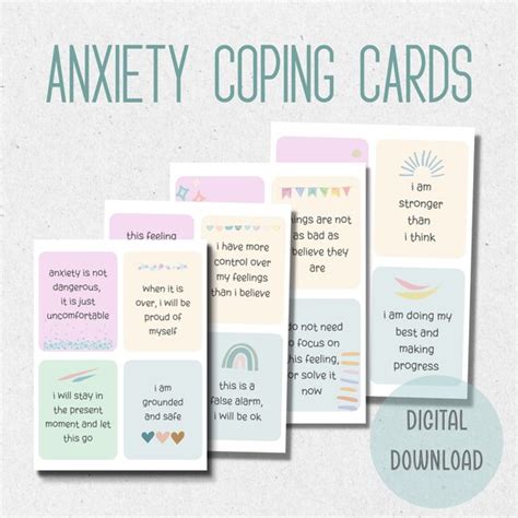 Anxiety Coping Cards Anxiety Statement Cards Therapy Tools Etsy