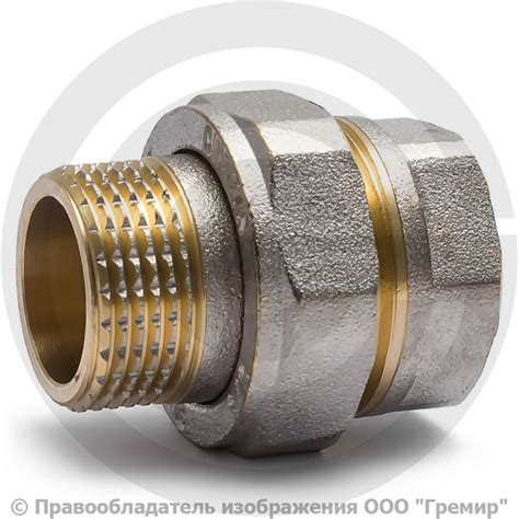 Американка латунная Ду-50 (2") прямая ВР-НР (ВН-НАР) никель Aquasfera ...