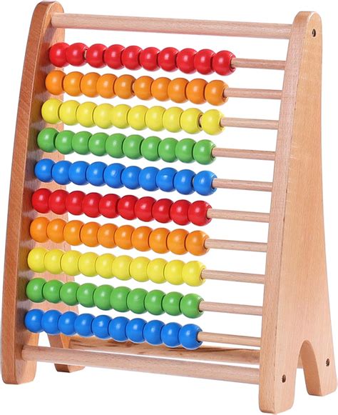 Jacootoys Abaque En Bois Cadres De Comptage Boulier Jeux 100 Perles