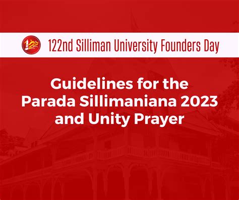 Guidelines for the Parada Sillimaniana 2023 and Unity Prayer | Silliman University