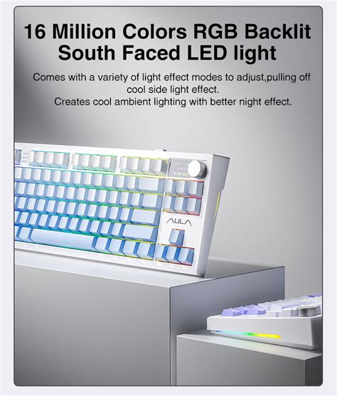 AULA S Pro Tri Mode Mechanical Keyboard Hot Swap RGB Gasket Structure LCD Screen Knob Shopee