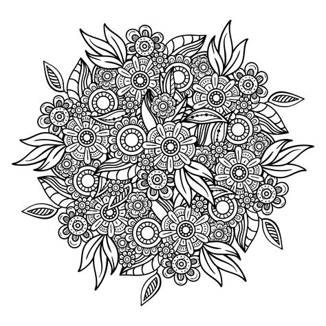 Floral Mandala Svg Zentangle Flowers Etsy Zentangle Flowers Flower