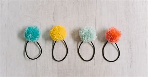 How To Make DIY Pom Pom Ponytail Holders Easy Pom Pom Hair Ties