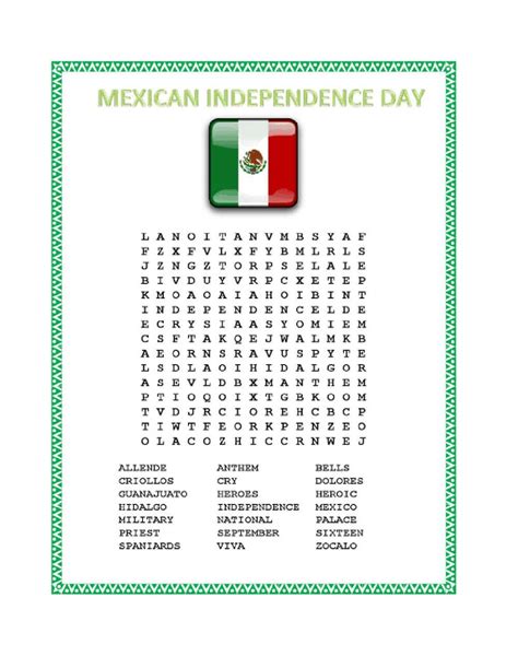 Mexican Independece Wordsearch Worksheet Live Worksheets Worksheets