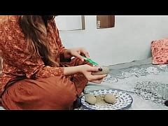 Pakistani Stepmom Riding Anal On Her Cuckold Husband While She Is Cutting Vegetables With Very