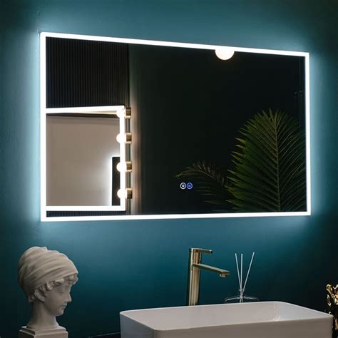 DECORAPORT 24 X 32 Po Miroir De Salle De Bain LED Avec Bouton Tactile