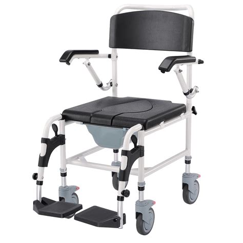 GreenChief Shower Wheelchair With Commode Rolling Shower Chair Commode