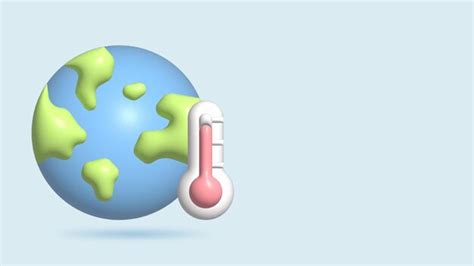 Premium Photo 3d Earth Globe Icon Hot Thermometer Increase Temperature Global Warming