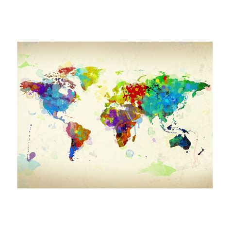 Fournisseur De Papier Peint Paint Splashes Map Of The World B B