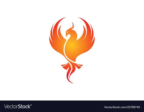 Creative phoenix bird logo Royalty Free Vector Image