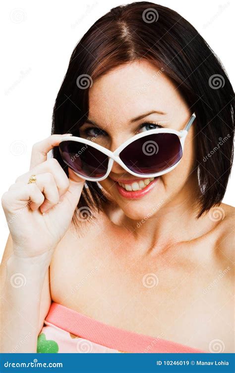 Caucasian Woman Wearing Sunglasses Stock Image Image Of Chic