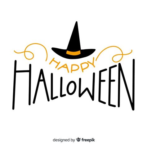 Letras De Feliz Halloween Con Sombrero De Bruja Vector Gratis