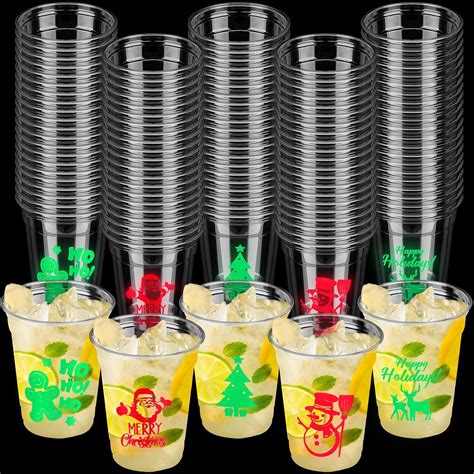 Amazon Sliner Pcs Oz Light Up Christmas Clear Plastic Cups