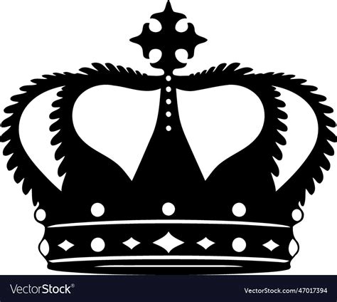 Black and white silhouette crown object Royalty Free Vector