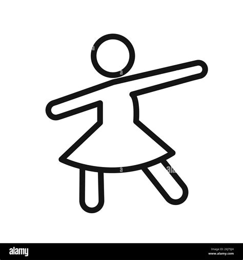 Woman Dancing Icon Vector Line Logo Mark Or Symbol Set Collection Outline Style Stock Vector