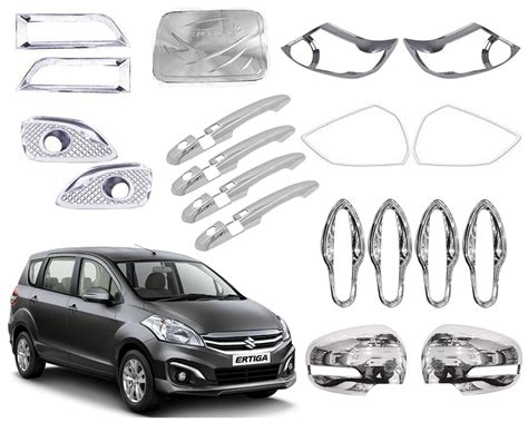 Car Saaz Exterior Chrome Accessories Combo Kit For Ertiga Type