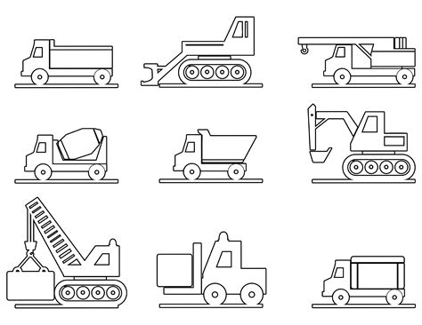 Printable Construction Trucks / Digital Download / Construction Vehicle