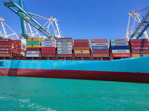 Container Ship At Port Miami One Of The Largest Cargo Ports In The Us