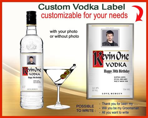 Birthday Vodka Label Custom Vodka Label For Man Personalized Etsy