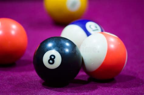 Billiard Ball Number 8, on a Purple Billiard Table Stock Photo - Image of balls, eight: 142822566