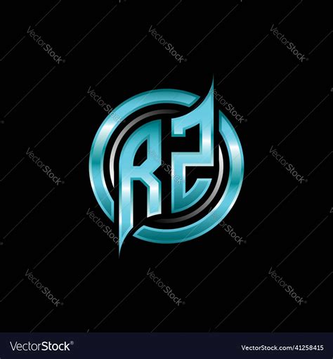 Rz Initial Monogram Logo Circle Rounded Royalty Free Vector