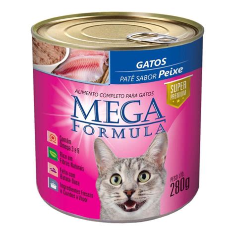 Patê Para Gatos Adultos Sabor Peixe Mega Fórmula Lata 280G Submarino