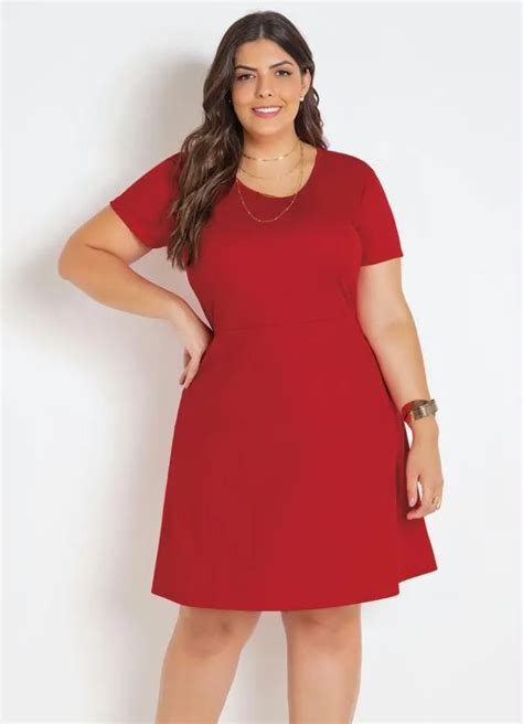 Vestido Evasê Vermelho Plus Size Marguerite