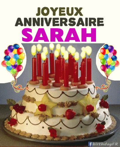 Joyeux Anniversaire SARAH Image Fr Hbday Art