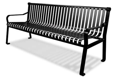 Commercial Steel Outdoor Bench With Straight Back Steel Park Benches